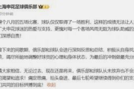 武汉三镇认领罚单，公开致歉赛场乱象